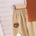 thumbnail image 5 of Xyant Toddler Baby Summer Clothes Girls 3 6 12 18 24 Months 2T 3T 4T 5T Girls Outfits Casual Clothing Suit Short Sleeve T-Shirt +Pants Set (Brown,18-24 Months), 5 of 6