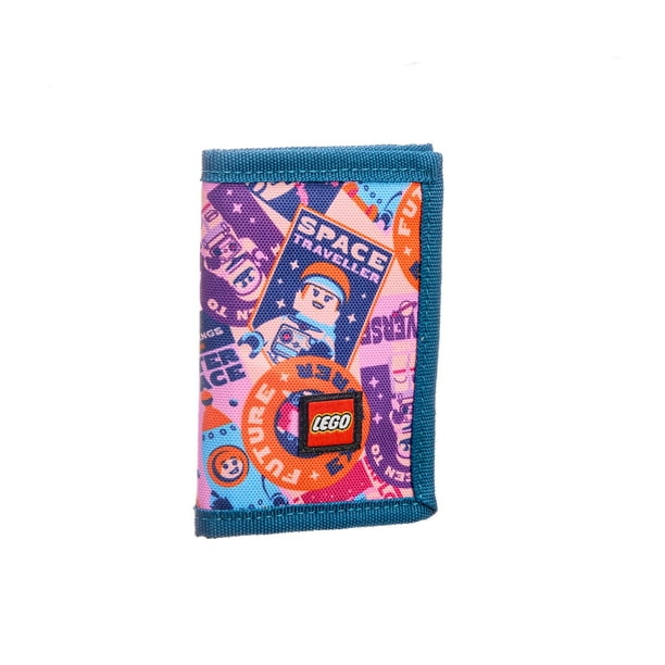 LEGO Trifold Wallet, Kids Unisex Wallet for Boys and Girls, with Clear ID Window, Card and Cash Pockets and Secure Hook and Loop Closure, Space Explorer