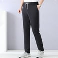 thumbnail image 2 of Kureaily Men's Ice Silk Bottom Sweatpants Baggy Pants Athletic Cozy With Pockets Trousers Joggers High Waisted, 2 of 4