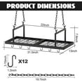 thumbnail image 3 of Hanging Pot Rack 31Inch Pot Hanger For Kitchen Ceiling Mounted Pot Rack With 12 Detachable S Hooks Sturdy Metal Cookware Organizer For Pot Pan Storage SpaceSaving Black, 3 of 7