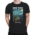 thumbnail image 2 of Night NYC Skyline Graphic Men's Black T-Shirt, 2 of 3