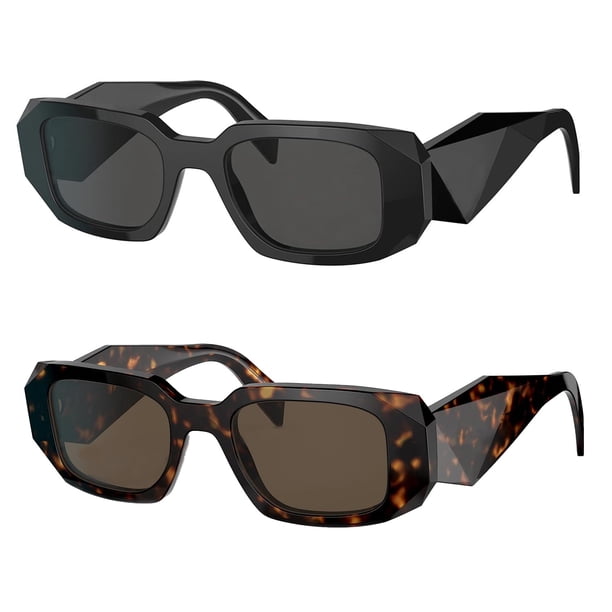 Gafas de sol BUTABY Trendy Rectangle para mujeres y hombres con montura negra