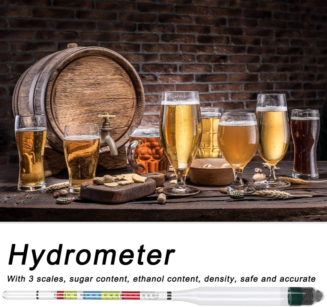 BORDSTRACT Hydrometer Wine Beer Brewing Hydrometer Density Meter Glass Hydrometer Set Include Hydrometer Measuring Cylinder Storage Bag Hydrometer Storage Bag Wiping Cloth Brush 