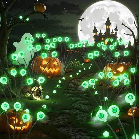 Luces solares para Halloween con forma de ojo JITOOW, paquete de 4 unidades, IP65, impermeables