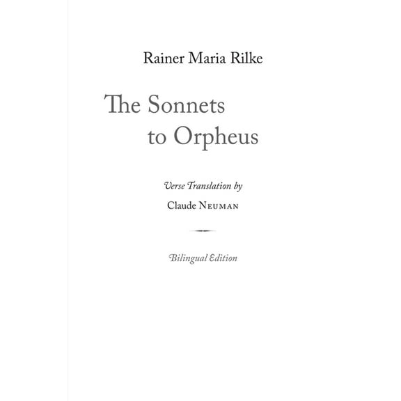 The Sonnets to Orpheus, (Paperback)