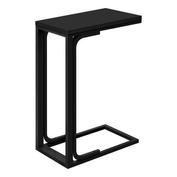 Accent Table C-shaped End Side Snack Living Room Bedroom Metal Black