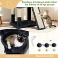 thumbnail image 3 of Globlazer 83'' Multi-Level Large Cat Tree Tower for Indoor Cats with Sisal Scratching Post, Hammock & 2 Condos, Dark Gray, 3 of 7