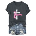 thumbnail image 4 of Blusas de Manga Corta para las Mujeres Divertida Impresión Cuello Redondo Camiseta Vintage, Blusas de Primavera para las Mujeres, 4 of 4