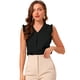 thumbnail image 1 of INSPIRE CHIC Blusas vintage sin mangas con volantes para mujer Tops de trabajo con ribete de volantes Negro S, 1 of 6