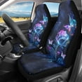 thumbnail image 2 of Yuyamidu Colorful Rose Butterfly Car Seat Covers Full Set of 2 Pcs Galaxy Auto Front Seat Covers Waterproof Vehicle Interior Accessories, 2 of 7