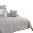 thumbnail image 3 of King Size 10 Piece Fabric Comforter Set with Medallion Prints, White- Saltoro Sherpi, 3 of 5