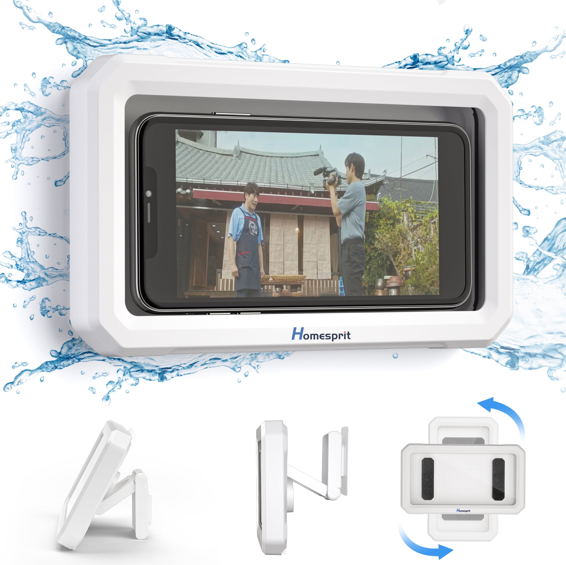 Waterproof Shower Phone Holder with 360° Rotation, Angle Adjustable