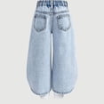 thumbnail image 5 of Girls Jeans Elastic Waist Pull-On Denim Pants Comfy Stretchy Soft Streetwear Trousers Back To School Clothes for Girls, 5 of 9