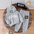 thumbnail image 2 of Karoyedx Little Girls Clothes Girls Clothes Fall Girl Outfits 2Pcs Hoodie Pullover Sweatshirt+Pant+Leggings Winter Set for Little Girls Grey Size,5-6 Years, 2 of 6