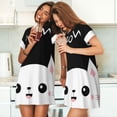 thumbnail image 4 of Bingfone Cat Meow Nightgowns for Women Sleep Shirts Short Sleeve Nightshirt Pullover Nightdress Soft Sleepwear, 4 of 6