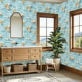 thumbnail image 4 of Coastal Peel and Stick Wallpaper Seashells Starfish Floating Clear Blue Ocean Water Contact Paper 23.6in x 9.8ft Wallpaper Removable Self Adhesive Wall Paper for Bedroom, 4 of 8