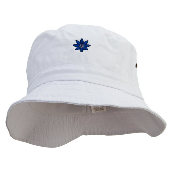 Colorado Blue Columbine Embroidered Big Size Washed Hat - White XL-2XL