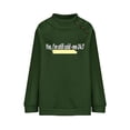 thumbnail image 4 of Savings Women's Long Sleeve Crewneck Letter Printed Side Buttons Tunic Shirts Trendy Casual Pullover Sweatshirts Green,M, 4 of 6