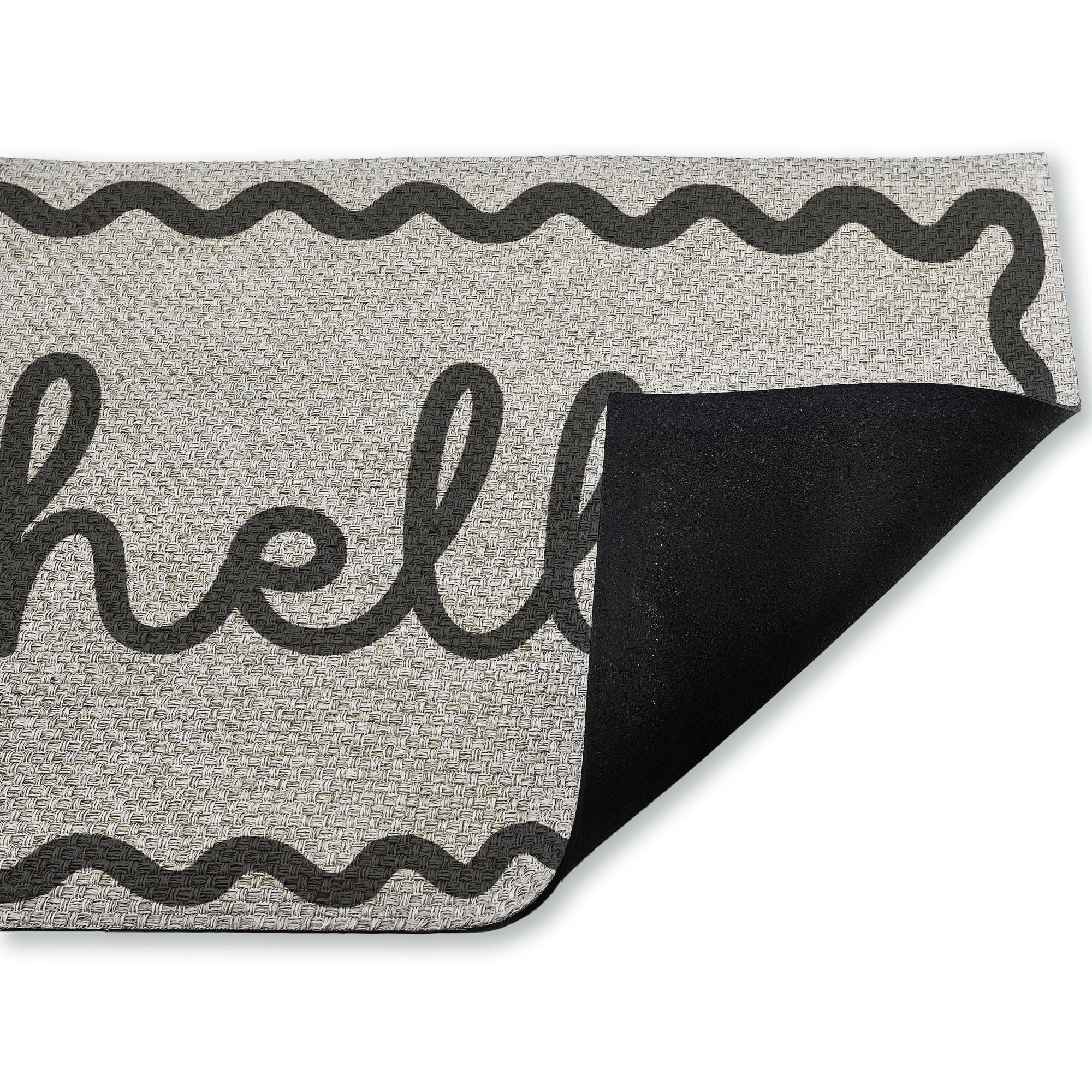 Stupell Industries Black & White Hello Printed Outdoor Imitation Sisal Floor Mat, design by Lil' Rue