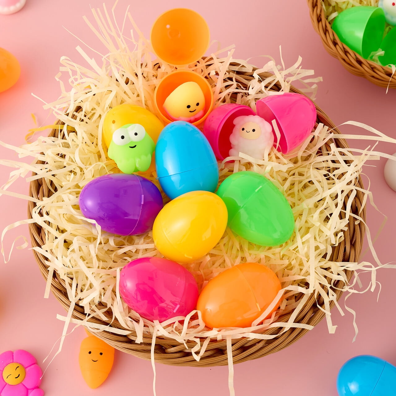 Joyfy 24 Pack Prefilled Easter Eggs with Toys,Mochi Squishy Small Toys for Easter Eggs,Stuffed Easter Baskets for Toddler Kids