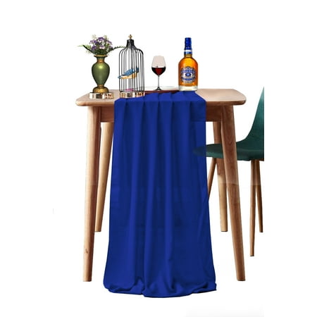 

MDS pack of 10 Wedding 27 x 120 inch chiffon Table Runner for Wedding Banquet Decor for 10Ft Table Runners - Royal Blue