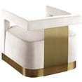 thumbnail image 3 of Pemberly Row Modern 18.5"H Velvet Accent Chair in Cream and Gold, 3 of 10
