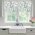thumbnail image 4 of Blue Green Eucalyptus Tie Up Curtains for Windows, Adjustable Balloon Window Shades, Spring Botanical Leaves Weeping Kitchen Window Treatments Farmhouse Short Curtains with Rod Pocket 42"x45", 4 of 8