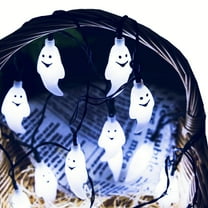 GIXUSIL Solar String Lights, Halloween Decoration, 3m 20 LED Waterproof Outdoor Decorative Ghost Fairy for Patio, Garden, Gate, Yard, Halloween Christmas Decoration( White)