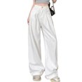 thumbnail image 2 of Women Pants Baggy Wide Leg Jeans High Waisted Solid Loose Casual Pants with Pockets Long Denim Trousers, 2 of 6