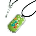 thumbnail image 2 of Gumby and Pokey Exchanging Gifts For Christmas Military Dog Tag Pendant Necklace with Cord, 2 of 5