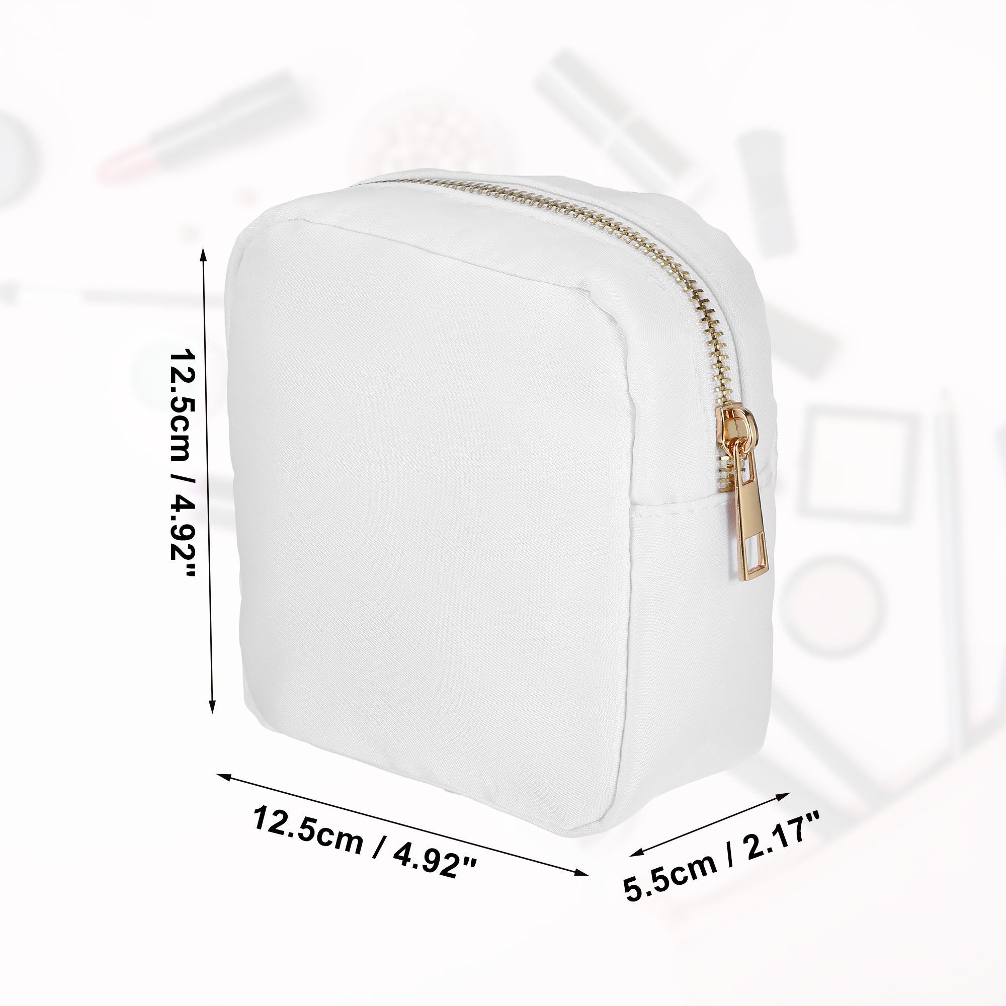 Unique Bargains Women Waterproof Makeup Bag for Business Travel Vacation Camping White