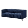 thumbnail image 6 of Home Design Kurtis Square Arm Sofa with Tufted Velvet Upholstery and Gold Metal Legs, Flared Arms, Modern Living Room Seating, Blue, 6 of 6