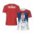 thumbnail image 2 of Exclusive design Serbia Flag Grain 3D Printed Men For Running Bike Soccer Tennis Fitness Sports tshirt Mesh Fans Short T-shirt, 2 of 13