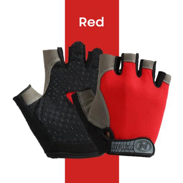 Guantes de medio dedo para hombre y mujer, manoplas antideslizantes para gimnasio, ciclismo, accesorios de bicicleta Fivean Guantes deportivos