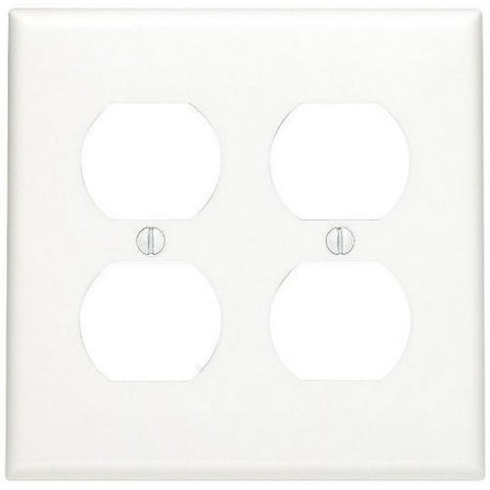 Leviton White Nylon 2-Gang Duplex Receptacle Wall Plate 80716-W