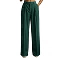 thumbnail image 2 of Zormilly Dress Pants Women High Waisted Business Casual Striped Wide Leg Pants with Pockets Dressy Straight Leg Pants, S-3XL, 2 of 9