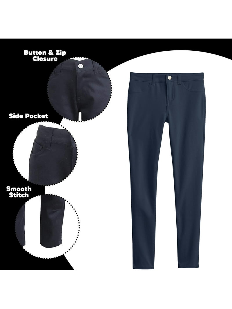 3-Pack Skinny Stretch Uniform Chino Pants for Girls (4-20