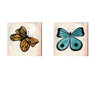 Great Art Now Butterfly A by Katie Doucette 2 Piece Canvas Art Set Each 14"W x 14"H