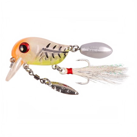 Knisume Feather Treble Hook Spinnerbait – Ultralight Fishing Lures for Trout and Panfish Bass Fishing Lures with Vibrating Blade Freshwater Fishing Tackle