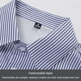 thumbnail image 4 of Donemore Men's Short Sleeve Striped Button-Down Shirt, Loose Casual Breathable Top, Summer Versatile Comfort Design, 4 of 8