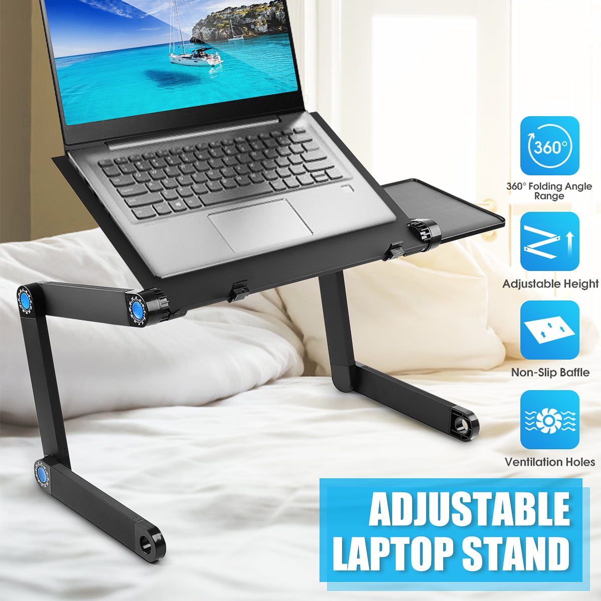 Aluminum Adjustable Portable Folding Laptop Notebook Table Desk Stand Mount 