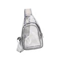 thumbnail image 4 of EHJRE Clear Bag , Pocket Chest Daypack, PVC Crossbody Shoulder Backpack Waist Belt Bag Light Gray, 4 of 9