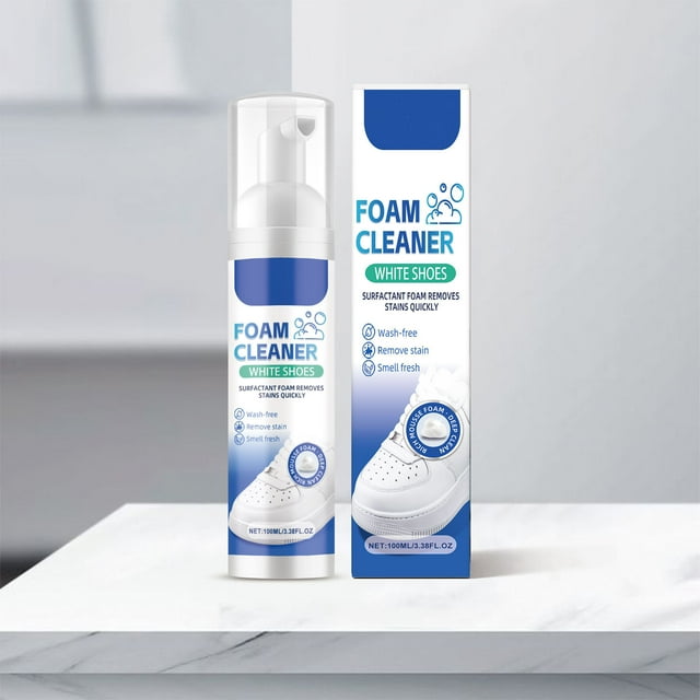 Ohufall 100ml White Trainer Cleaner Kit Foam Sneaker Cleaner With Brush And Towel