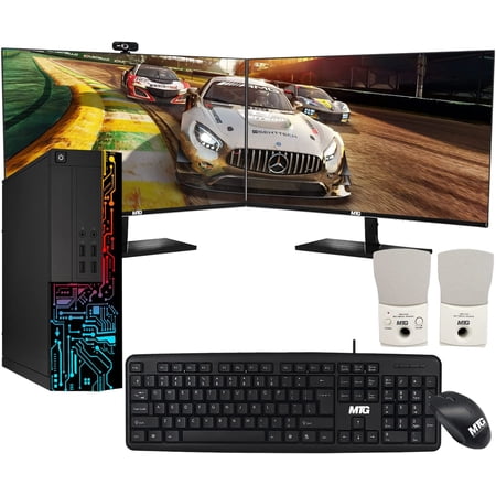 Computer Desktop PC  Intel Core i5  TechMagnet Siwa 3  16GB RAM  2TB HDD  New MTG Dual 22 Inch Monitor  MTG USB Wired Keyboard Mouse  Speaker with Webcam  WiFi  Windows 10 Professional (Renewed)