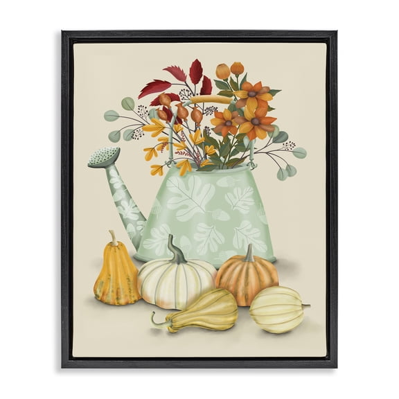 Stupell Industries Farmhouse Country Harvest & Bouquet Black Floating Frame Canvas Art, 17 x 21, by Darlene Seale