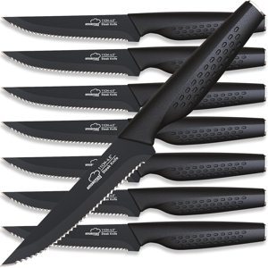 Steak Knives Steak Knives Set of 8 Stainless Steel Steak Knife Set Serrated Knives Dishwasher Safe Elegant Black Mothers Day Gifts for Women