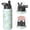 Black-3, variant on 18oz Insulated Water Bottle with Straw & Cleaning Brush, Wide Mouth Stainless Steel Flask, Daisy Floral Print