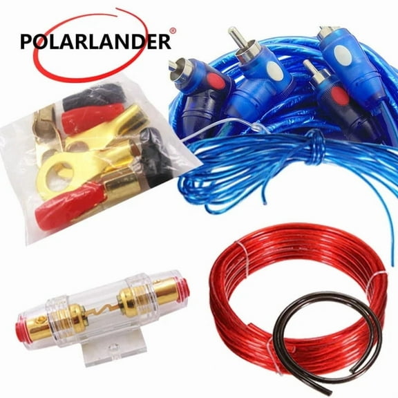 Holder Wiring Amplifier Installation Kit 1500W 60 AMP Fuse 8GA Power Cable Car Audio Wire Speaker Copper Clad Aluminum Subwoofer