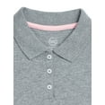thumbnail image 2 of Wonder Nation Girls School Uniform Interlock Short Sleeve Polo Shirt, 2-Pack, Sizes 4-18 & 10-16 Plus, 2 of 3