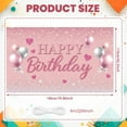 thumbnail image 3 of Pink Style Banner Glitter Design Birthday Party Banner Balloon Decoration Heart Pattern Pink Birthday Banner for Girls Birthday Party Indoor Decoration Birthday Photo Backdrop, 3 of 9